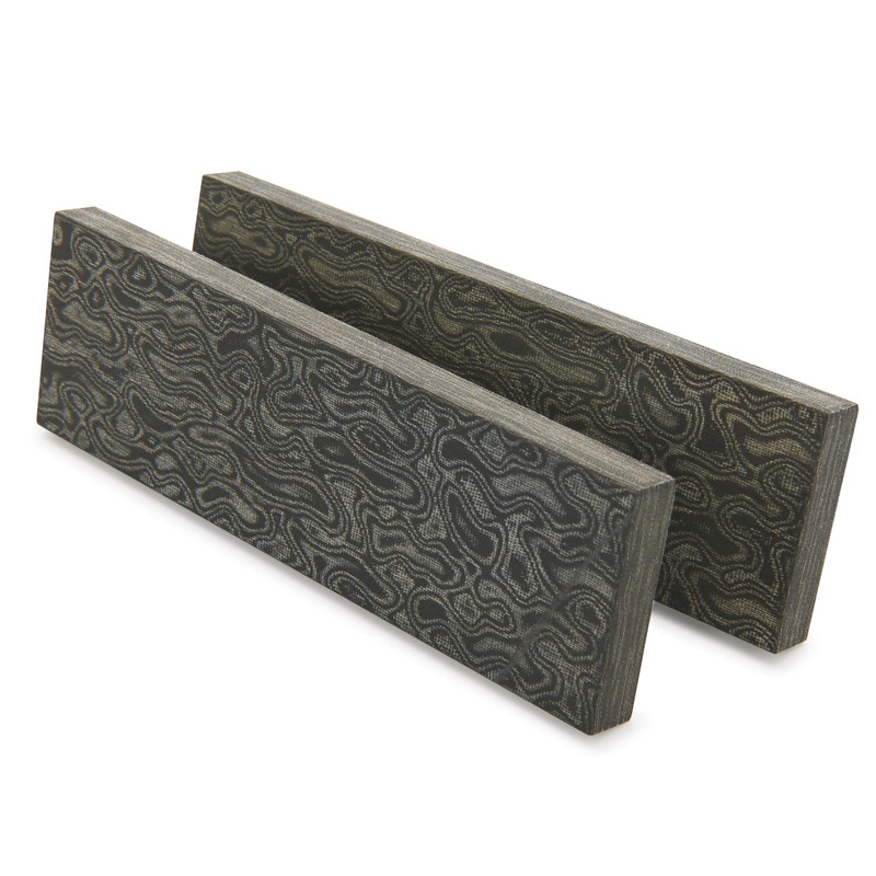 3D Micarta Knife Scales - 3/8" x 2" x 5" - Black and Gray Swirl - Pair